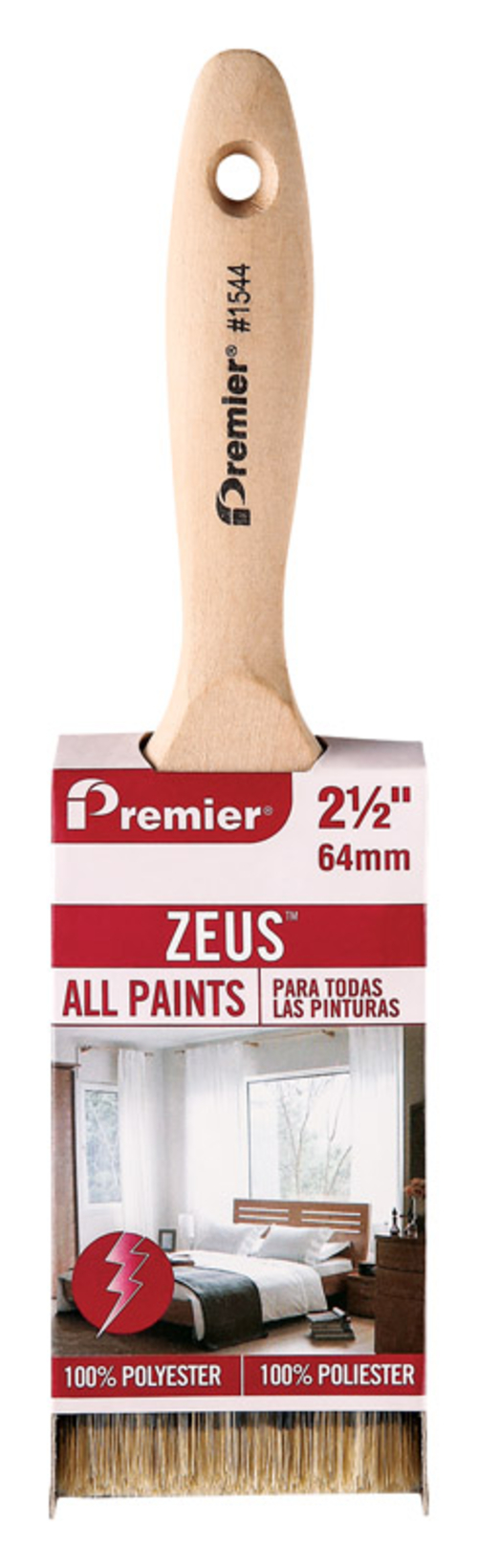 Premier 1898626 2.5 in. Flat Polyester Paint Brush, Pack of 12