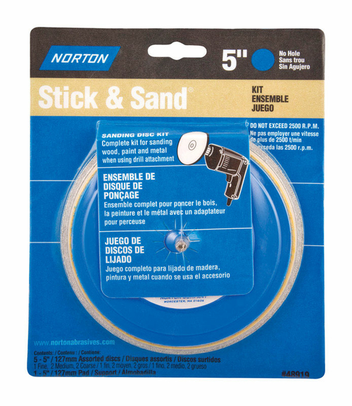 Norton 1936798 Stick & Sand 5 in. Aluminum Oxide Adhesive Sanding Disc
