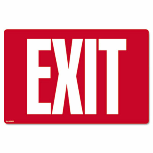 Cosco 098052 Glow-in-the-Dark Safety Sign  Exit  12 x 8  Red