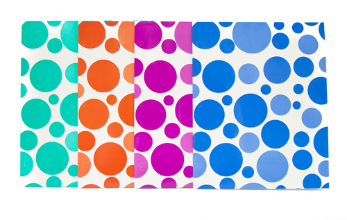 Laminate 2 Pocket Folder - 4 Polka Dot Colors