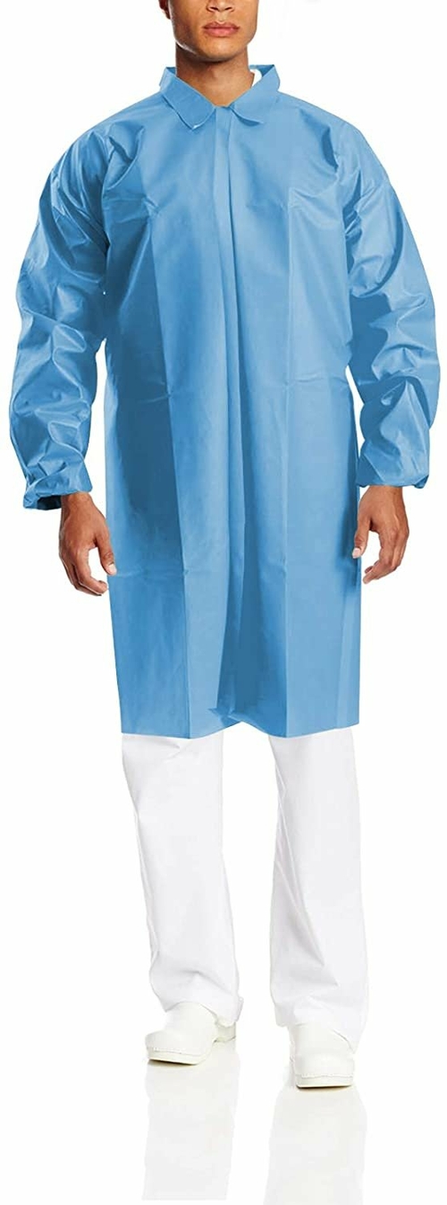 Orange Lab Coat 3XL Size Unisex Disposable Polyethylene Labcoat