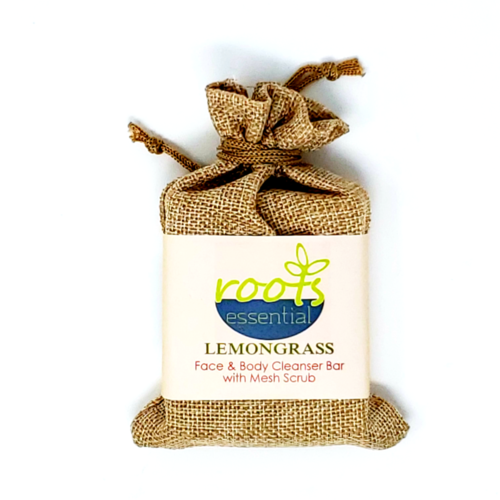Lemongrass FACE & BODY CLEANSER BAR (VEGAN) + Mesh Scrub
