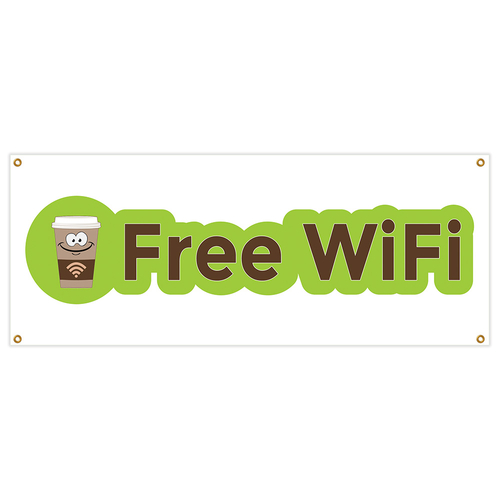 SignMission B-Free Wifi 18 x 48 in. Banner Sign - Free Wifi