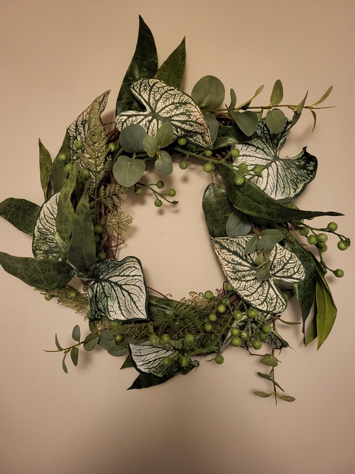 Caladium Eucalyptus Greenery Wreath