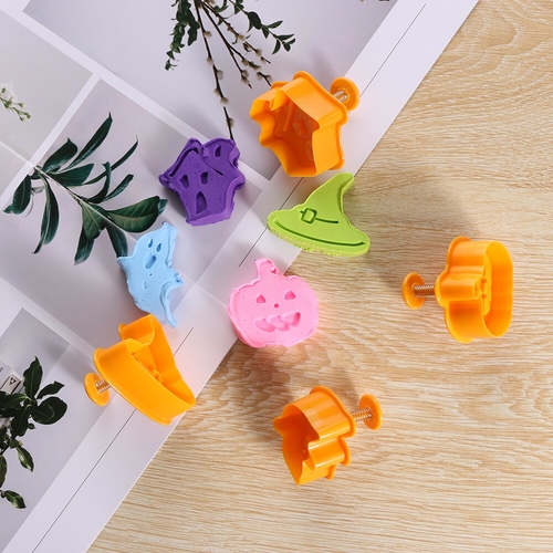 4pcs Halloween Pumpkin Biscuit Mold 3D Press Mould