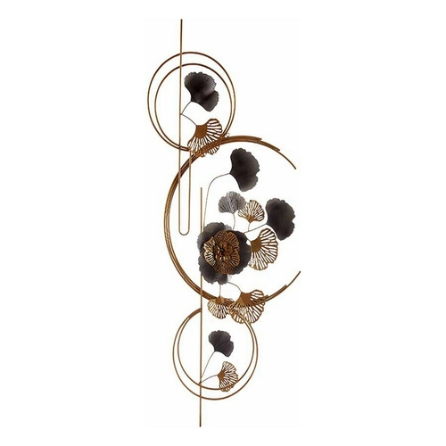 Hanging decoration Flowers Mural Golden Metal Copper (60 x 150 x 7,5