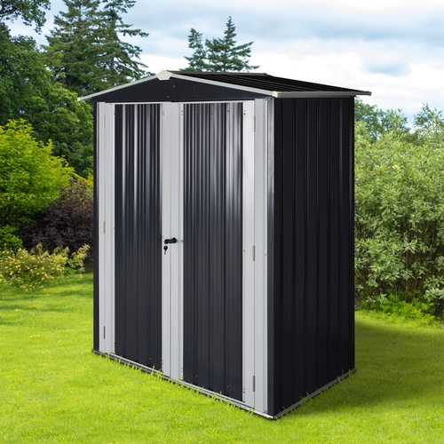 Outsunny Pend Garden Storage Shed w/ Lockable Door Sloped Roof Outdoor