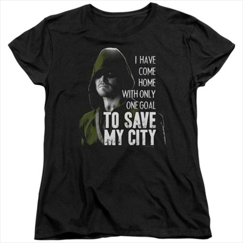 Arrow-Save My City - Short Sleeve Womens Tee Tee, Black - Small