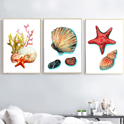 Sea Shell Starfish Nordic Poster Wall Art