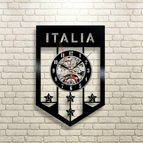 ITALY FOOTBALL CLUB VINYL RECORD WALL CLOCK