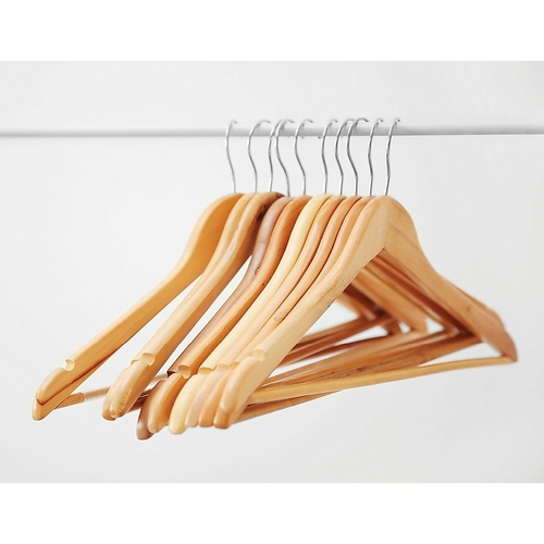 120pc Wooden Clothes Hangers Coat Pant Suit Coathangers Rack Wardrobe