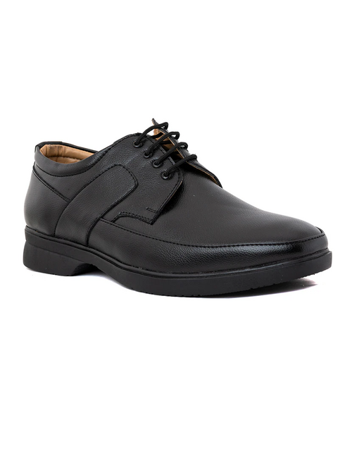 Black Lace-Up Formal Derby Shoe For Men (Size-UK-7) (Color-BLACK)