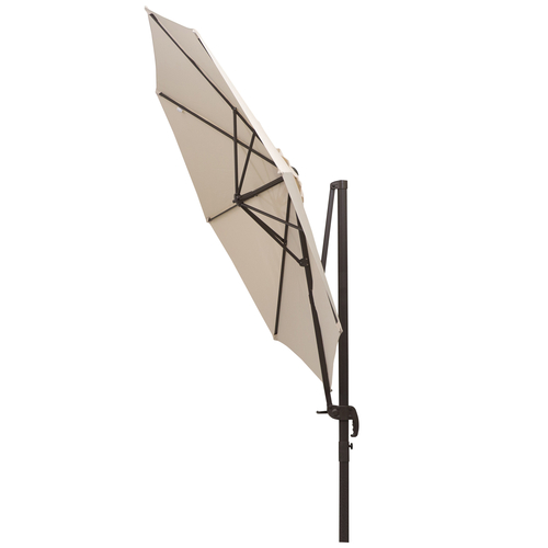 Outsunny 10' Hanging Patio Umbrella Outdoor Tilt Market Sunshade w/