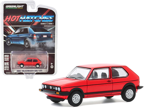 1982 Volkswagen Golf GTI Red with Black Stripes \Hot Hatches\" Series