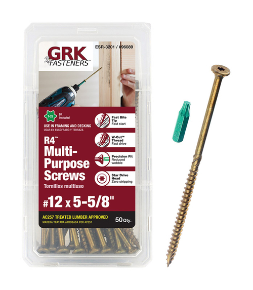 ITW 5011712 R4 No. 12 x 5.63 in. Star Countersink Head Coated Steel Mu