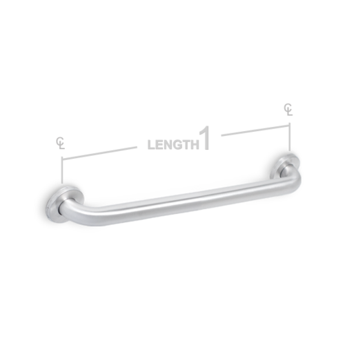 AJW UG1-A18 18 In. Concealed Snap Flange Grab Bar - Configuration A