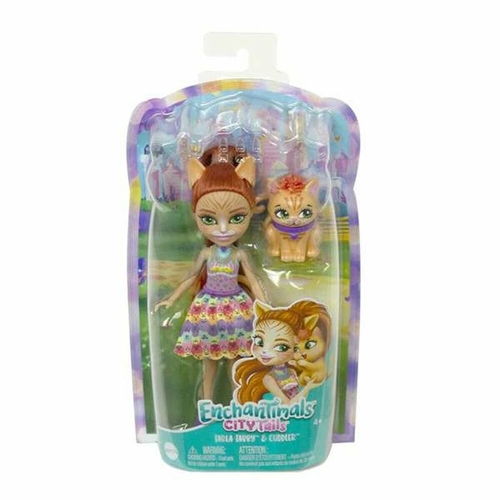 Figure Mattel Enchantimals City Tarla Orange Cat & Cuddler 15 cm