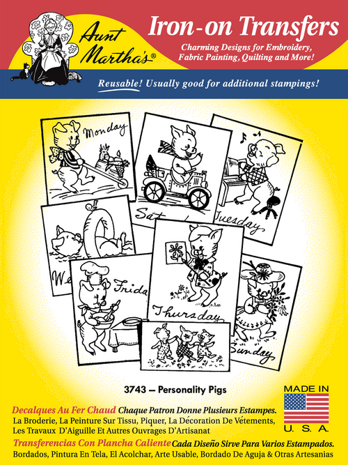 Aunt Martha's #3743 Personality Pigs