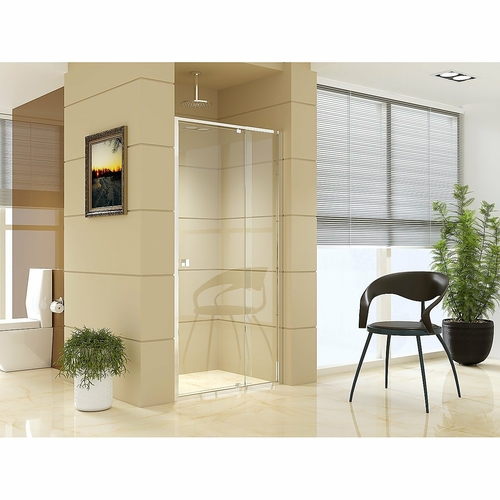 Front: (98~106) x 195cm Adjustable Semi Frameless Shower Screen in