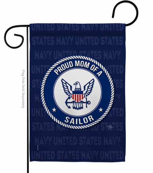 Breeze Decor G158574-BO Proud Mom Sailor Garden Flag Armed Forces Navy