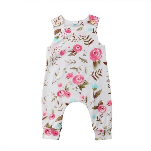 Summer Newborn Kids Baby Girls Floral Jumpsuit