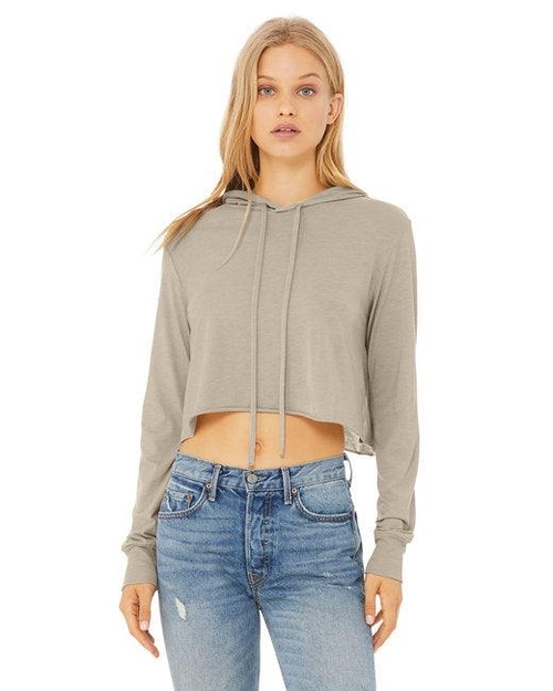 Bella + Canvas Ladies' Cropped Long Sleeve Hoodie T-Shirt 8512