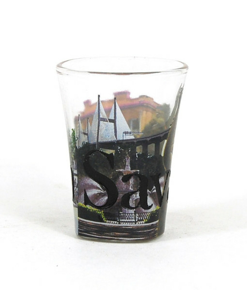 Americaware SGSVH01 Savannah Full Color  Etched  Shot Glass