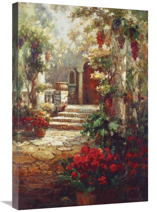 20 x 30 in. Courtyard Romance Art Print - Hong