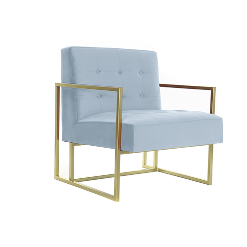 Armchair DKD Home Decor Golden Sky blue Metal Plastic Velvet 67 x 70 x