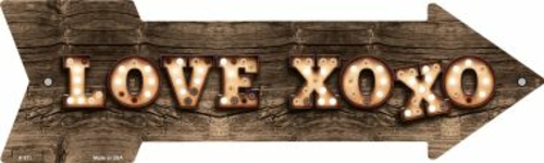 Smart Blonde A-511 Love XOXO Bulb Letters Novelty Arrow Sign - 3 x 6 i