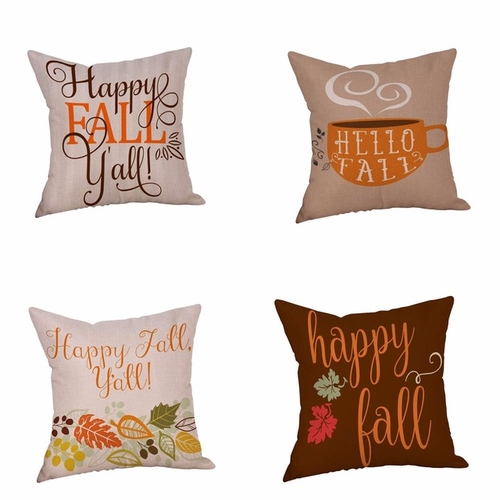 2018 Halloween Pillow Cases Linen Sofa Fall Yall