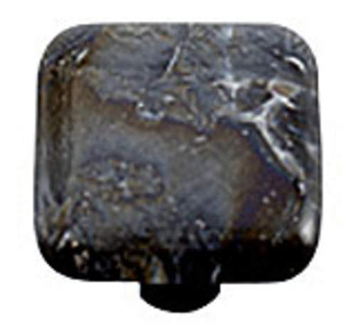 Hot Knobs HK4002-KA Metallic Fractures Black Square Glass Cabinet Knob