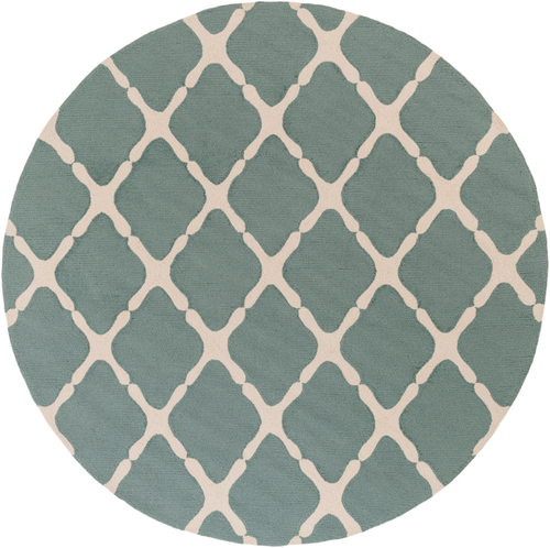 Surya RAI1245-8RD Rain Round Area Rug - Ivory, Teal - 8 ft.