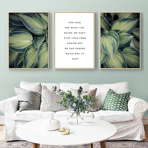 Nordic Green Canvas Painting Art Prints and