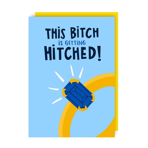 Funny Hitched Engagement Card (Pack of 6)