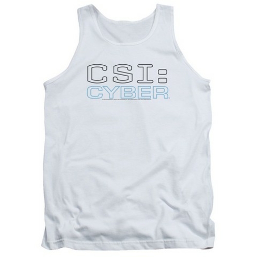 Trevco Csi- Cyber-Cyber Logo - Adult Tank Top - White, 2X