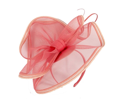 Large coral racing fascinator