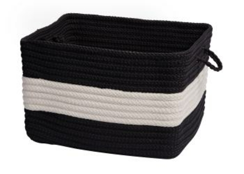 Colonial Mills CB22A018X018S Rope Walk Utility Basket, Black & Whi
