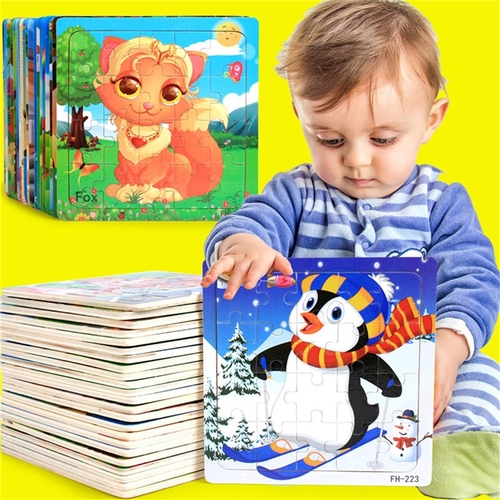 Wooden Puzzle Educational Developmental Baby Kids