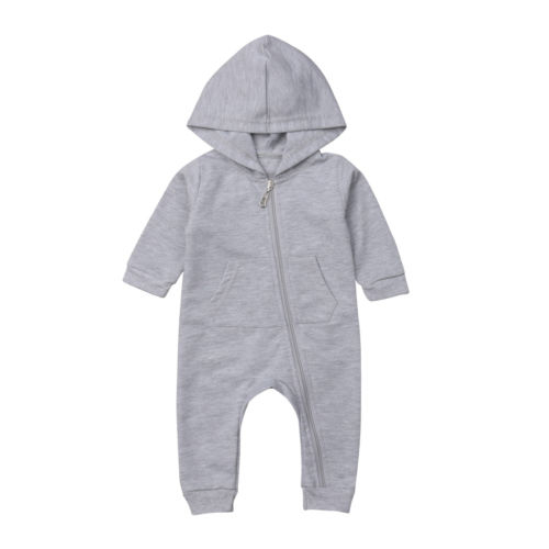 Baby Hooded Long Sleeve Romper Infant Newborn