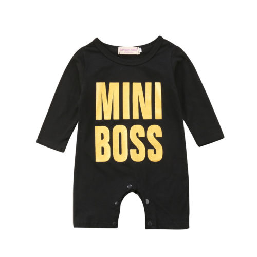 Lettering Cotton Newborn Baby Boy Long Sleeve