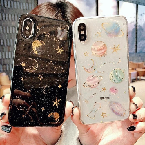 Space Planet Galaxy Glitter Phone Case
