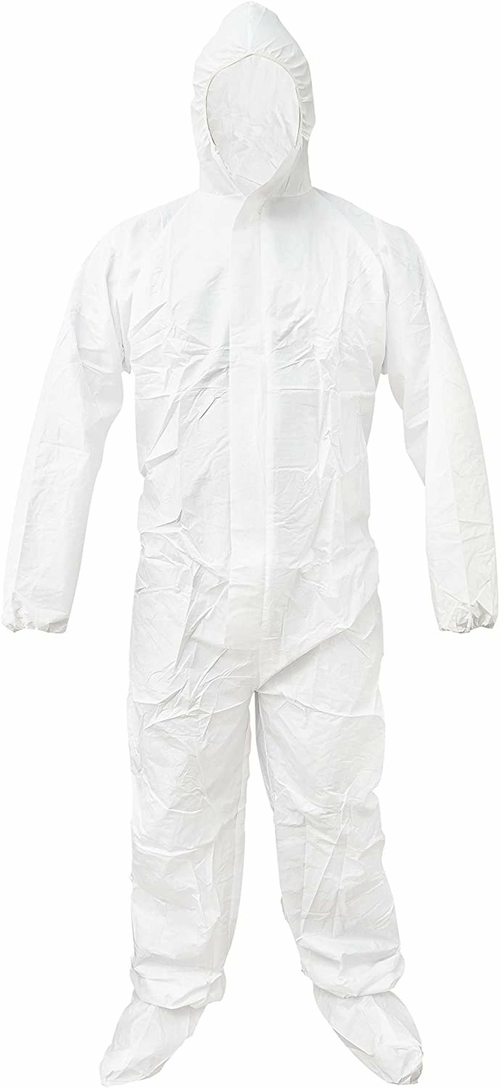 Disposable Coveralls X-Large Size Microporous White Polypropylene