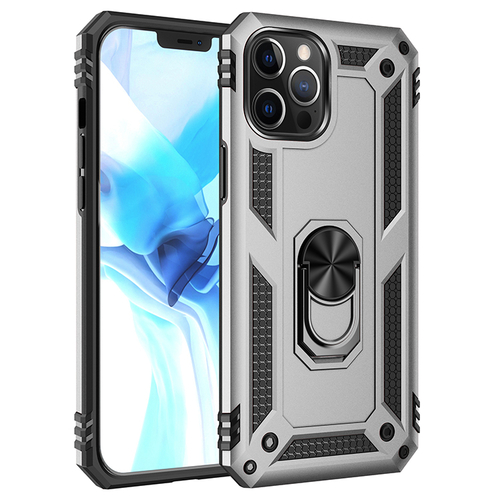 Tech Armor Ring Stand Grip Case with Metal Plate for iPhone 12 /