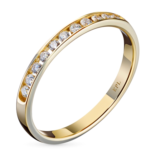 14K Yellow Gold Ring with 11 Round-Cut Lab-Created Diamonds 0.254