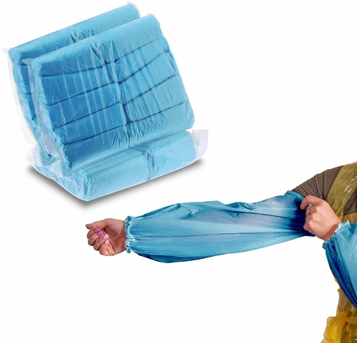 72 Pack Blue Vinyl Oversleeves 18” Oil Resistant Disposable