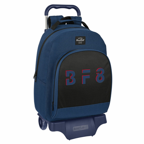 School Rucksack with Wheels BlackFit8 Urban Black Navy Blue (32 x 42 x