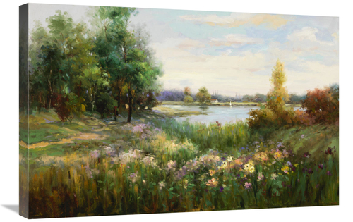 Global Gallery GCS-132527-2030-142 20 x 30 in. Spring Flowers & Vista 