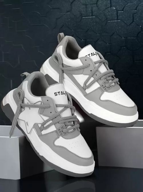 Casual Shoes for Men Sneakers For Men (Grey, White) (Size 9)
