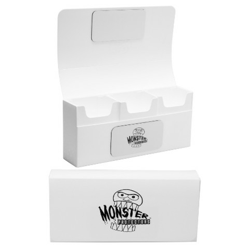 Monster Binders MONTDW904 Deck Box-Triple Monster Matte, White